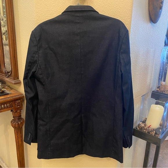 ZARA Men Dark Blue Sartorial Denim Blazer Jacket Size 42 - Picture 3 of 7